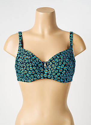 Haut de maillot de bain stretch haut soutien-gorge balconnet bleu ANTIGEL femme