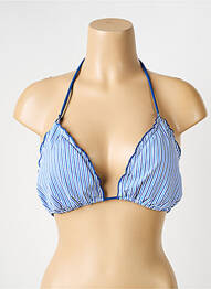 Haut de maillot de bain stretch haut triangles bleu SUN GLOW femme