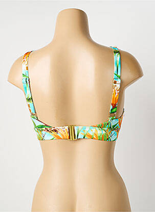 Haut de maillot de bain stretch haut soutien-gorge avec mousse de rembourrage amovible vert GRAIN DE SABLE femme