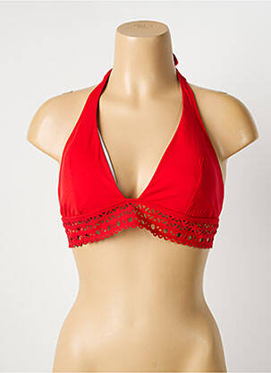 Haut de maillot de bain stretch haut soutien-gorge avec mousse de rembourrage amovible rouge LISE CHARMEL femme