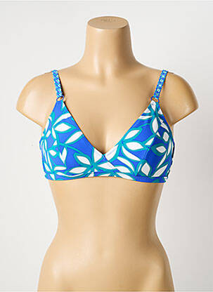 Haut de maillot de bain stretch haut soutien-gorge balconnet bleu ROSA FAIA femme