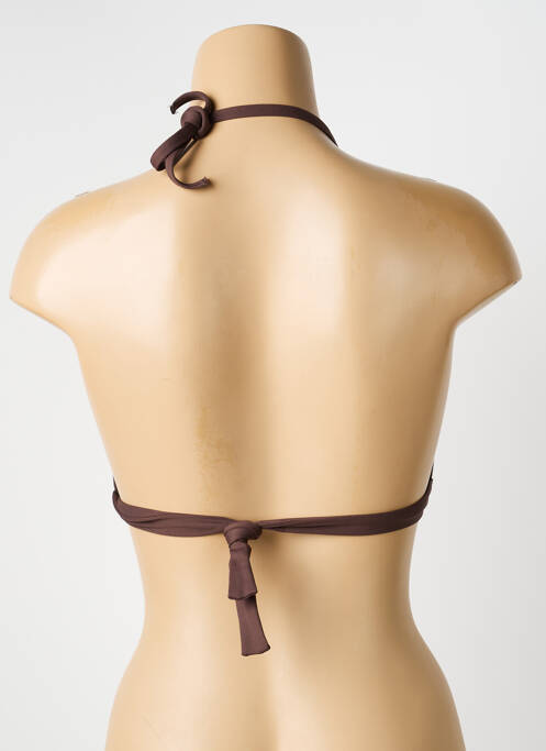 Haut de maillot de bain fermeture liens à nouer haut triangles marron IODUS femme