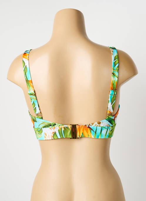 Haut de maillot de bain stretch haut soutien-gorge avec mousse de rembourrage amovible vert GRAIN DE SABLE femme