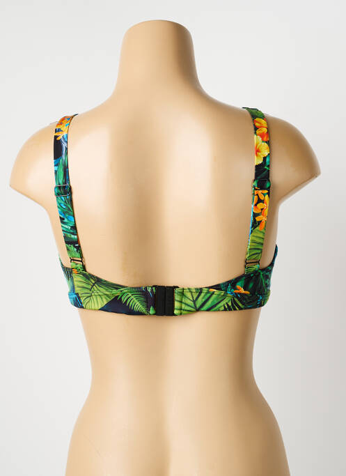 Haut de maillot de bain stretch haut soutien-gorge avec mousse de rembourrage amovible vert GRAIN DE SABLE femme