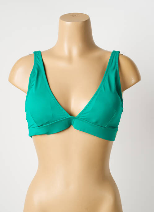 Haut de maillot de bain stretch haut soutien-gorge avec mousse de rembourrage amovible vert GRAIN DE SABLE femme