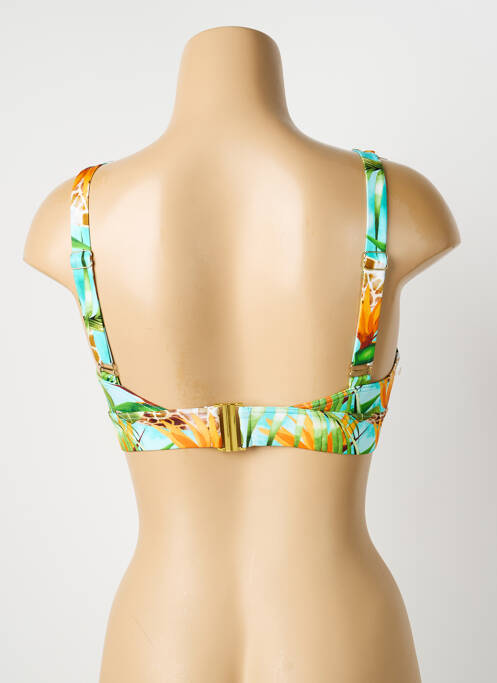 Haut de maillot de bain stretch haut soutien-gorge avec mousse de rembourrage amovible vert GRAIN DE SABLE femme