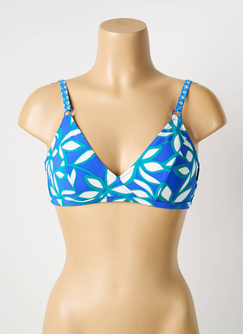 Haut de maillot de bain stretch haut soutien-gorge balconnet bleu ROSA FAIA femme