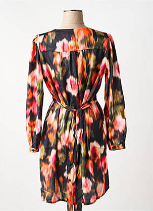 Robe mi-longue imprimé fantaisie manches longues noir LOLA ESPELETA femme