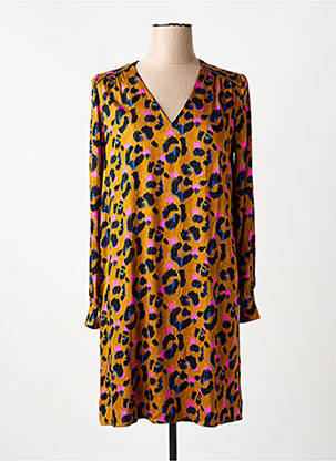 Robe courte coupe fluide manches longues jaune LOLA ESPELETA femme