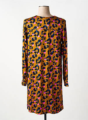 Robe courte coupe fluide manches longues jaune LOLA ESPELETA femme