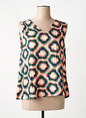 Top imprimé fantaisie sans manche bleu LOLA ESPELETA femme