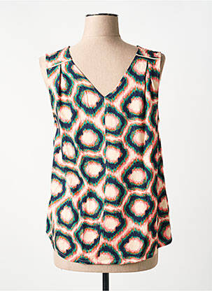 Top imprimé fantaisie sans manche bleu LOLA ESPELETA femme