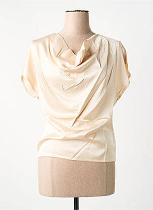 Top coupe cintrée sans manche beige LOLA ESPELETA femme