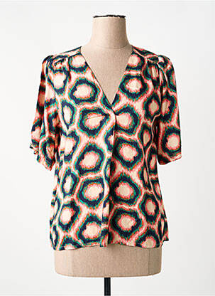 Blouse imprimé fantaisie manches courtes bleu LOLA ESPELETA femme