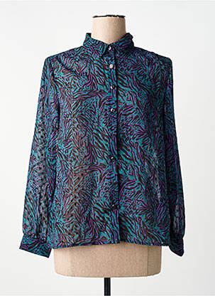 Chemisier tissage crêpe manches longues vert LOLA ESPELETA femme