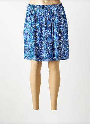 Jupe courte taille élastique bleu LOLA ESPELETA femme