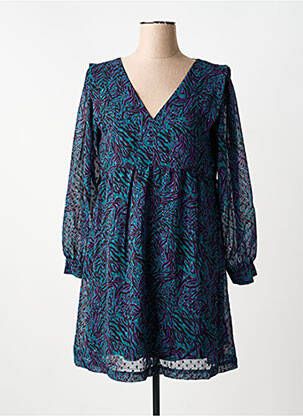 Robe courte coupe évasée manches longues vert LOLA ESPELETA femme