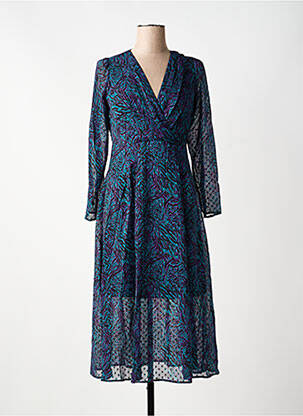 Robe longue manches longues manches longues vert LOLA ESPELETA femme