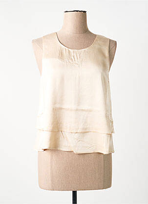 Top coupe fluide sans manche beige LOLA ESPELETA femme
