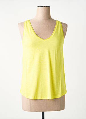 Top coupe cintrée sans manche jaune LOLA ESPELETA femme