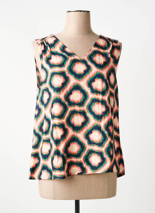 Top imprimé fantaisie sans manche bleu LOLA ESPELETA femme