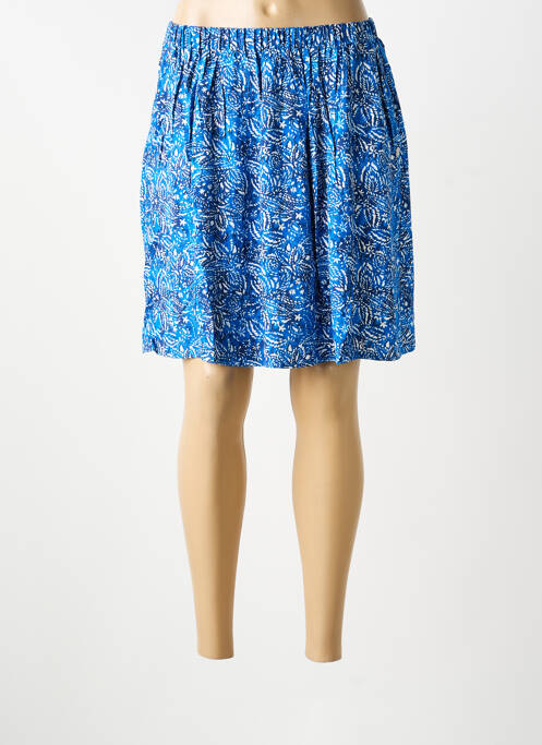 Jupe courte taille élastique bleu LOLA ESPELETA femme