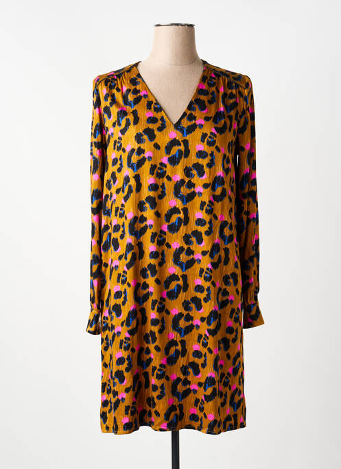 Robe courte manches longues manches longues jaune LOLA ESPELETA femme