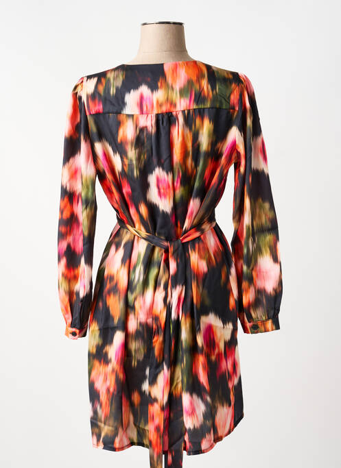 Robe mi-longue imprimé fantaisie manches longues noir LOLA ESPELETA femme