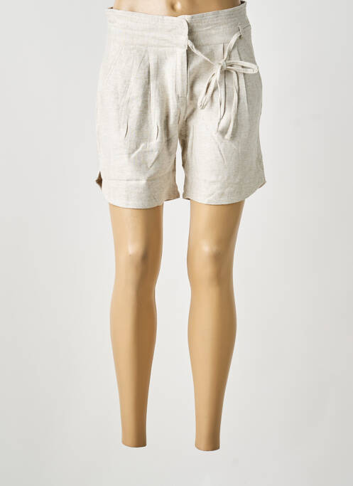 Short fermeture zippée sous rabat avec crochet taille normale beige LOLA ESPELETA femme