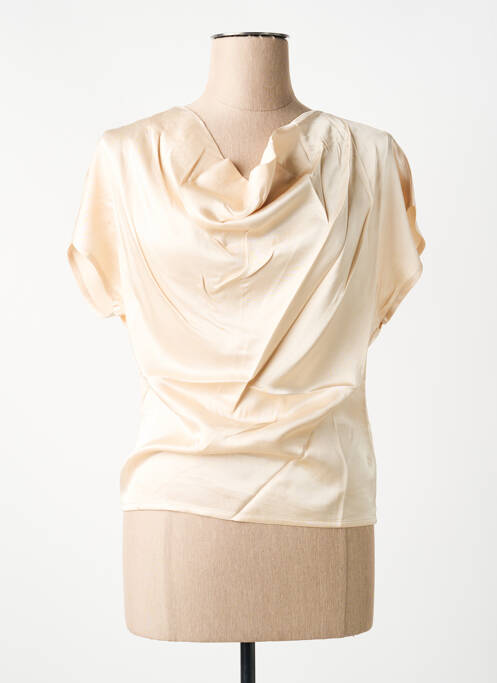 Top coupe cintrée sans manche beige LOLA ESPELETA femme