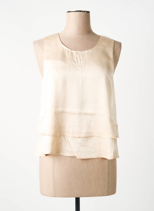 Top coupe fluide sans manche beige LOLA ESPELETA femme