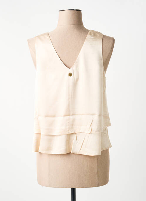 Top coupe fluide sans manche beige LOLA ESPELETA femme