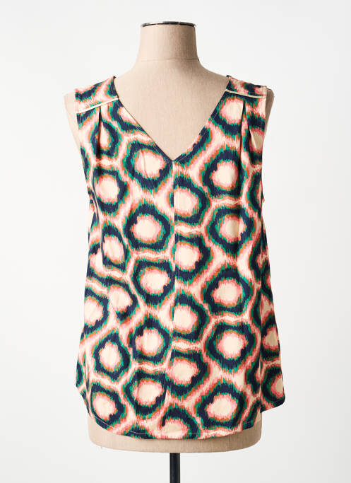 Top imprimé fantaisie sans manche bleu LOLA ESPELETA femme