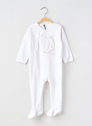 Pyjama fermeture pressionnée blanc ABSORBA fille
