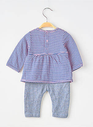 Combi-pantalon imprimé fantaisie manches longues bleu 3 POMMES fille