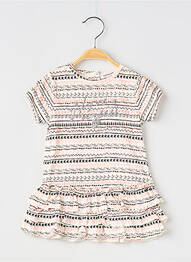 Robe mi-longue fermeture zippée au dos manches longues blanc 3 POMMES fille
