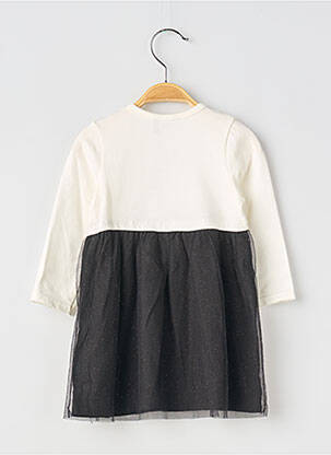 Robe mi-longue col rond manches longues noir 3 POMMES fille