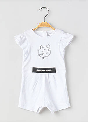 Combishort coupe droite manches courtes blanc KARL LAGERFELD garcon