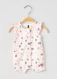 Combishort fermeture pressionnée sans manche blanc 3 POMMES fille