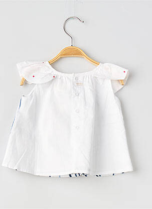 Top imprimé fantaisie sans manche blanc CATIMINI fille