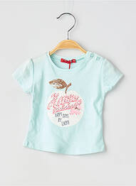 Top coupe droite manches courtes bleu CHIPIE fille