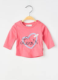 Top coupe droite manches longues rose LEVIS fille