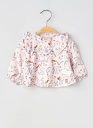 Blouse imprimé fantaisie manches longues rose CARREMENT BEAU fille