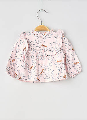 Blouse imprimé fantaisie manches longues rose CARREMENT BEAU fille