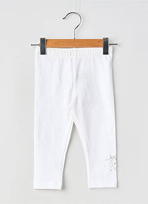 Legging sérigraphie taille élastique blanc 3 POMMES fille