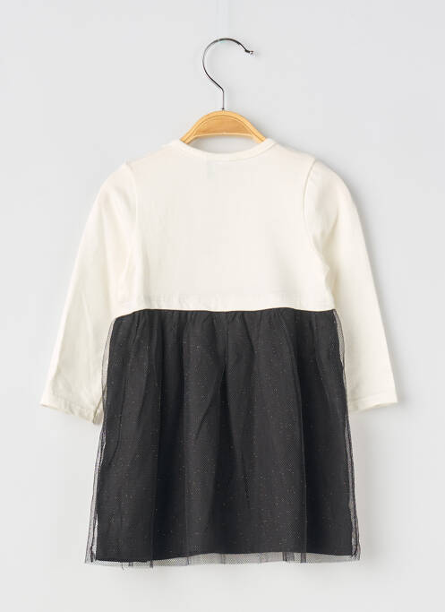 Robe mi-longue col rond manches longues noir 3 POMMES fille