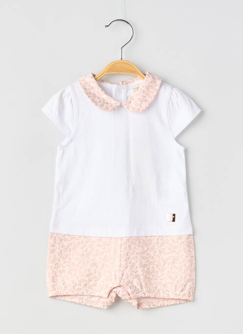 Combishort fermeture pressionnée manches courtes rose CARREMENT BEAU fille