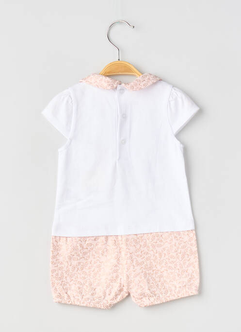 Combishort fermeture pressionnée manches courtes rose CARREMENT BEAU fille