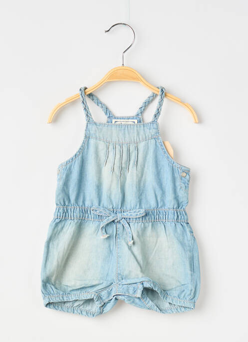 Combishort col rond fines bretelles bleu LEVIS fille