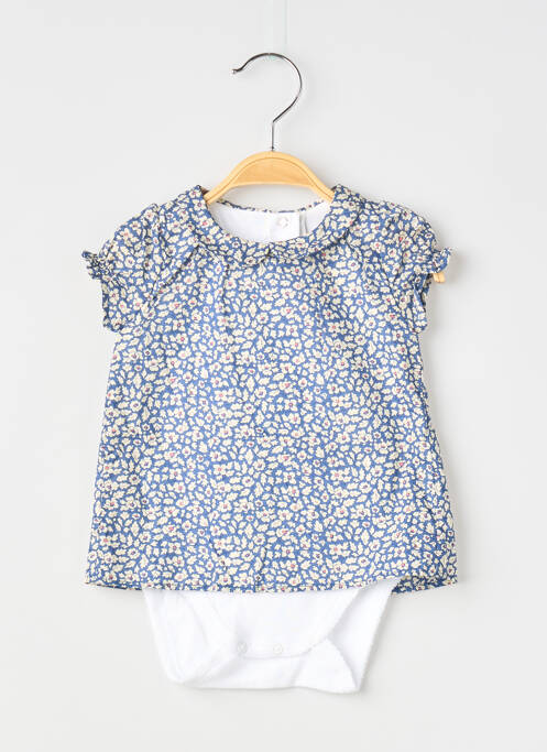 Blouse coupe évasée manches courtes bleu ABSORBA fille